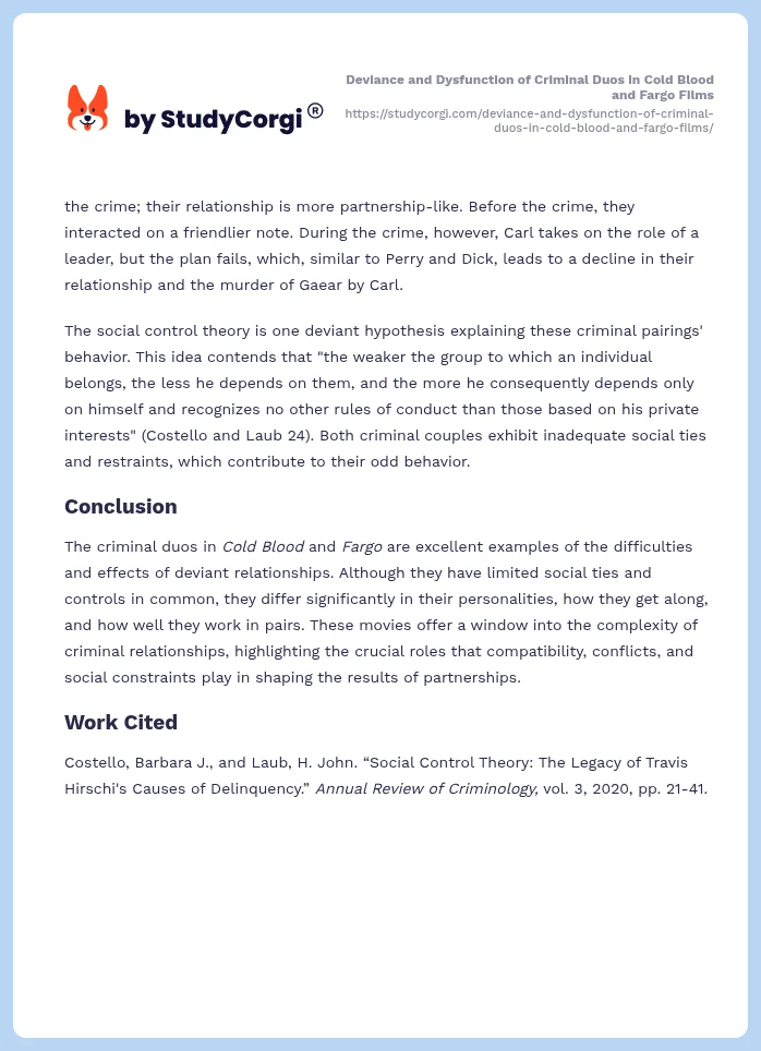 Deviance and Dysfunction of Criminal Duos in Cold Blood and Fargo Films. Page 2