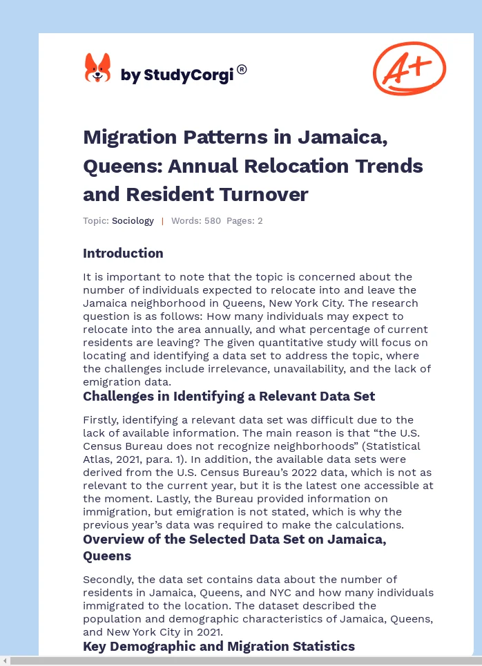 Migration Patterns in Jamaica, Queens: Annual Relocation Trends and Resident Turnover. Page 1