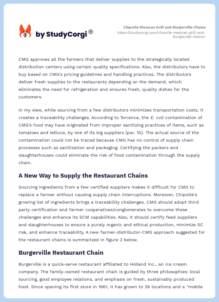 Chipotle Mexican Grill and Burgerville Chains. Page 2