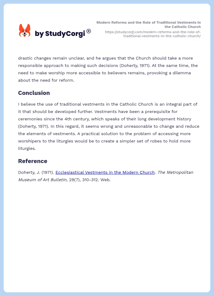 Modern Reforms and the Role of Traditional Vestments in the Catholic Church. Page 2