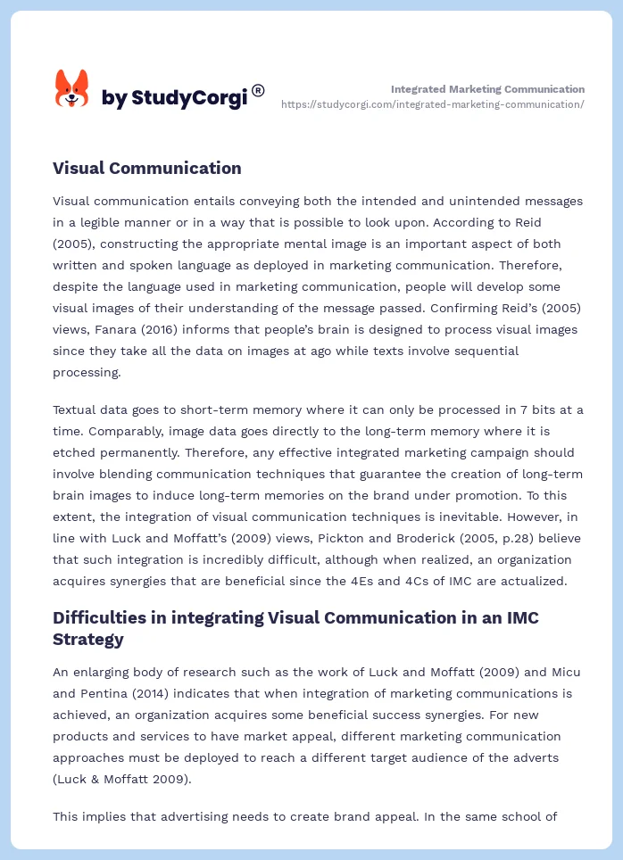Integrated Marketing Communication. Page 2