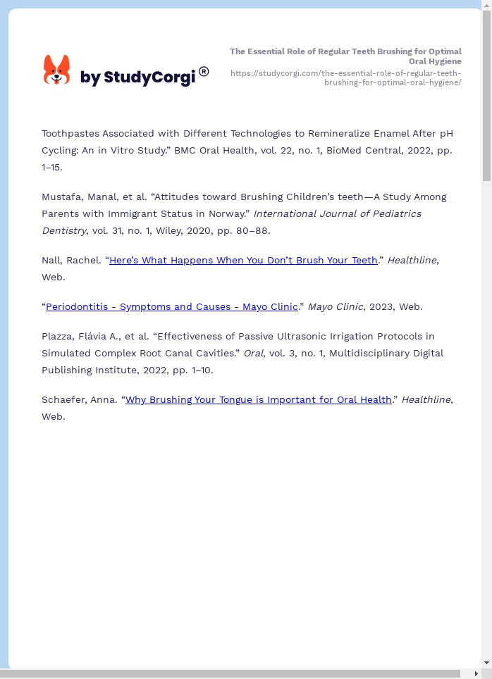 The Essential Role of Regular Teeth Brushing for Optimal Oral Hygiene. Page 2