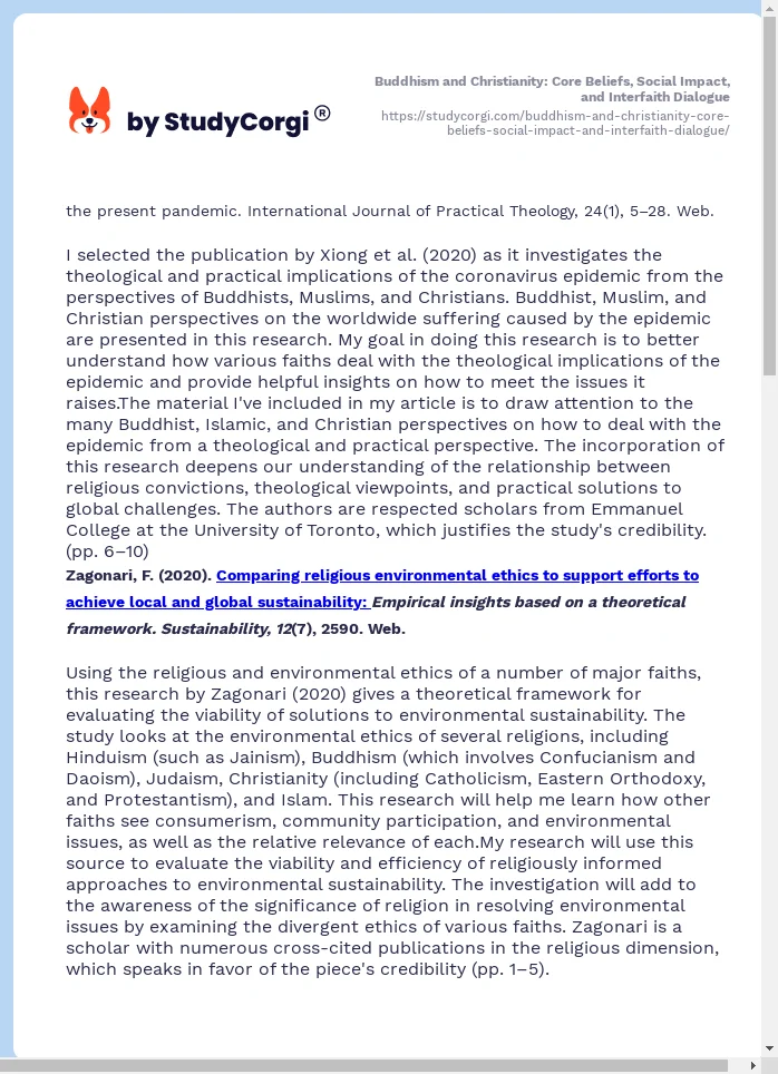 Buddhism and Christianity: Core Beliefs, Social Impact, and Interfaith Dialogue. Page 2