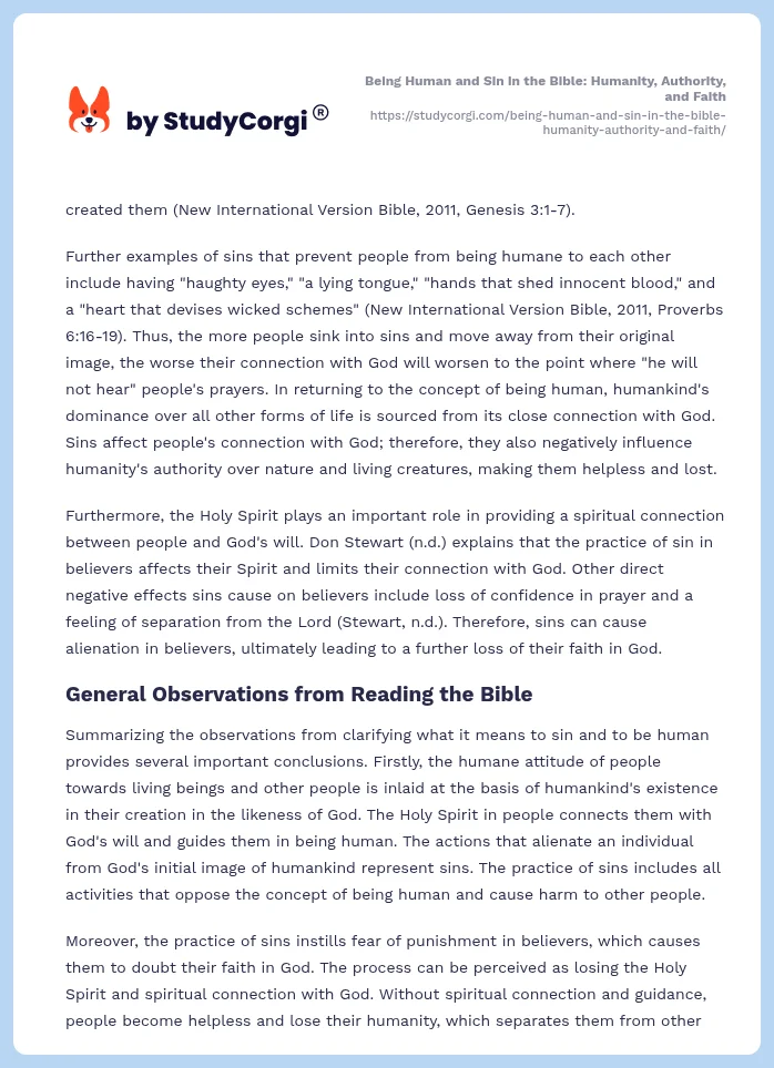 Being Human and Sin in the Bible: Humanity, Authority, and Faith. Page 2