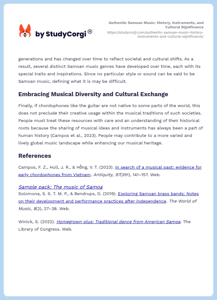 Authentic Samoan Music: History, Instruments, and Cultural Significance. Page 2