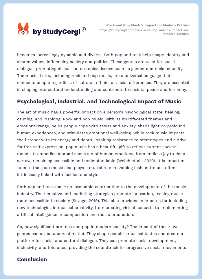 Rock and Pop Music's Impact on Modern Culture. Page 2