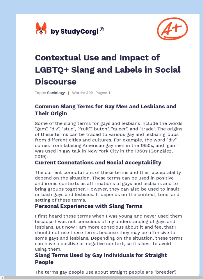 Contextual Use and Impact of LGBTQ+ Slang and Labels in Social Discourse. Page 1