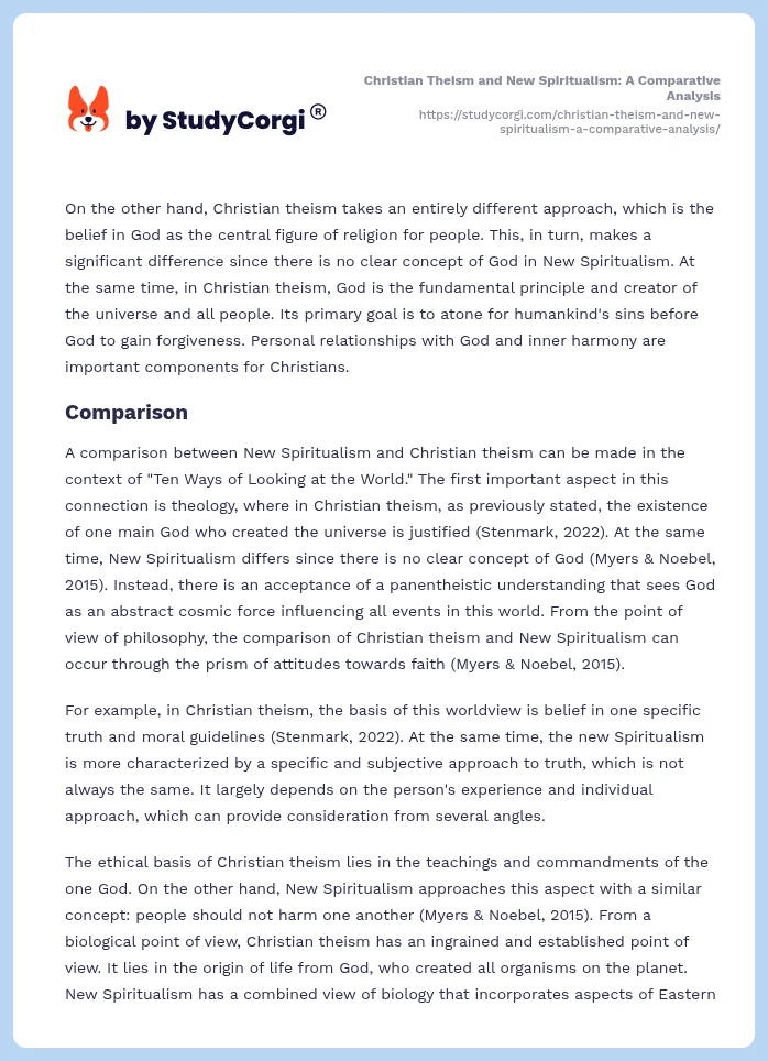 Christian Theism and New Spiritualism: A Comparative Analysis. Page 2