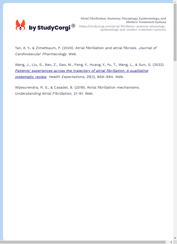 Atrial Fibrillation: Anatomy, Physiology, Epidemiology, and Modern Treatment Options. Page 2