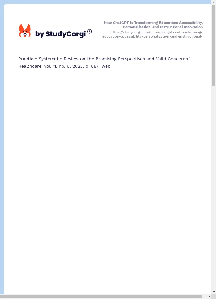 How ChatGPT Is Transforming Education: Accessibility, Personalization, and Instructional Innovation. Page 2
