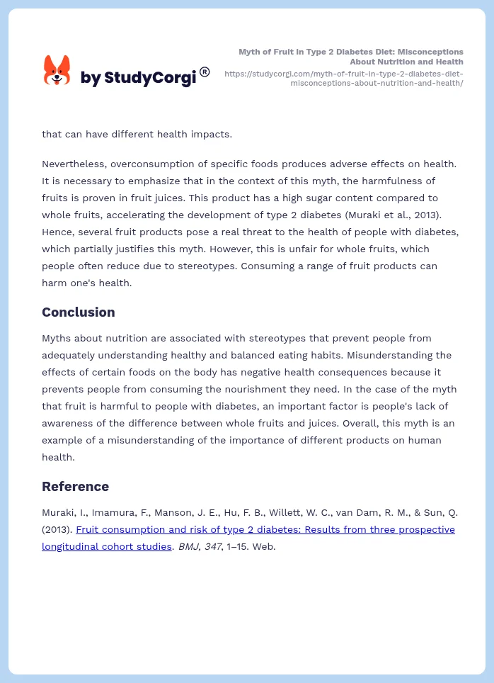 Myth of Fruit in Type 2 Diabetes Diet: Misconceptions About Nutrition and Health. Page 2