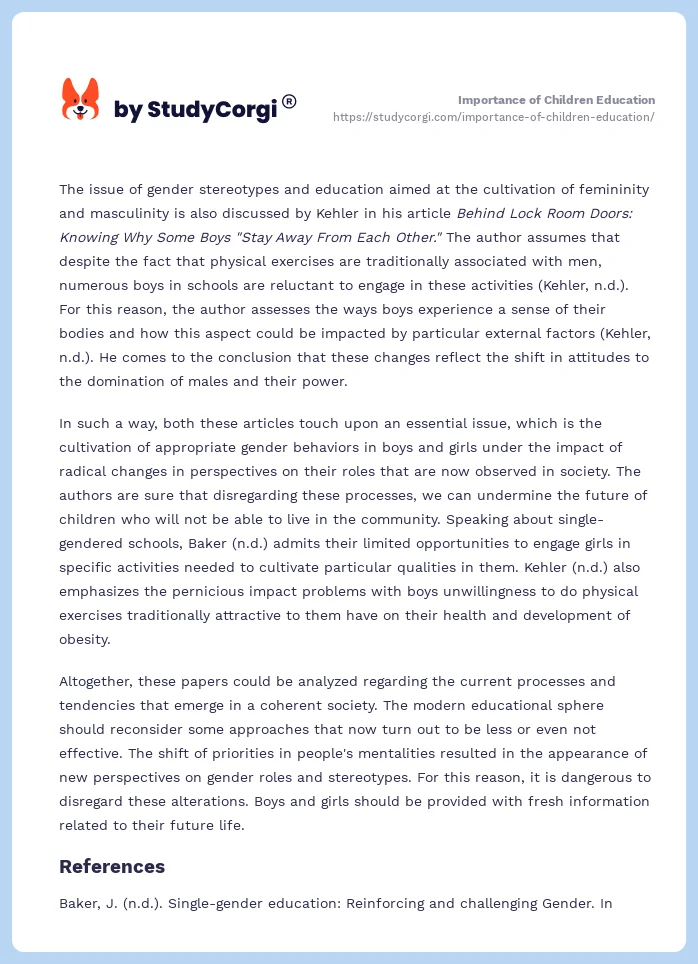 Importance of Children Education. Page 2