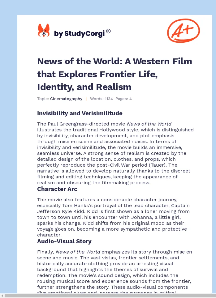 News of the World: A Western Film that Explores Frontier Life, Identity, and Realism. Page 1
