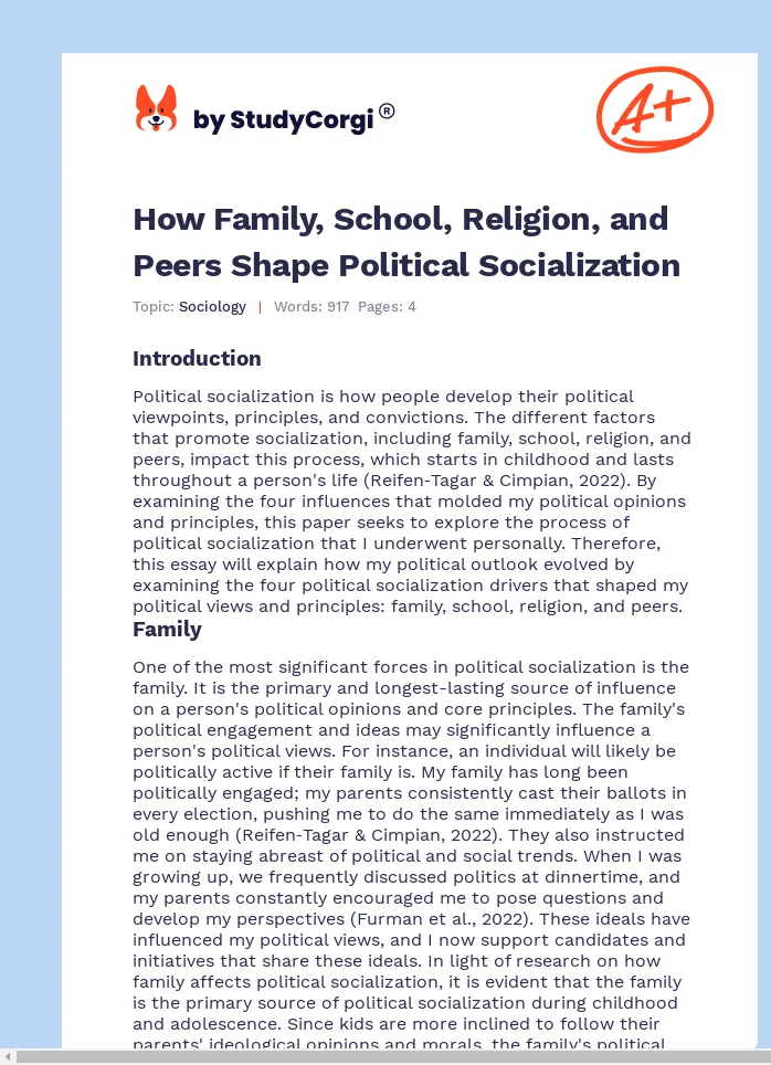 How Family, School, Religion, and Peers Shape Political Socialization. Page 1