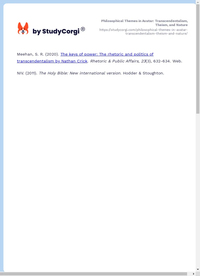 Philosophical Themes in Avatar: Transcendentalism, Theism, and Nature. Page 2