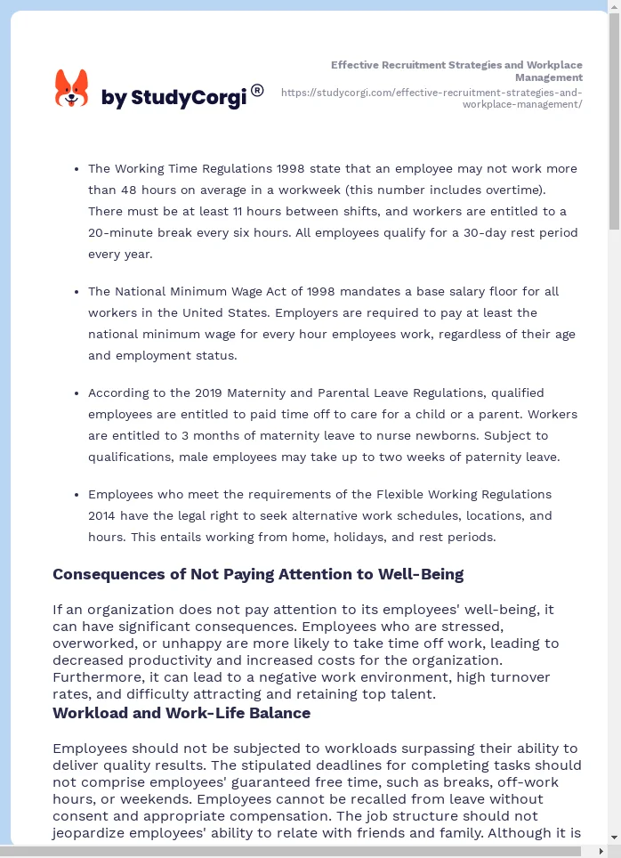 Effective Recruitment Strategies and Workplace Management. Page 2
