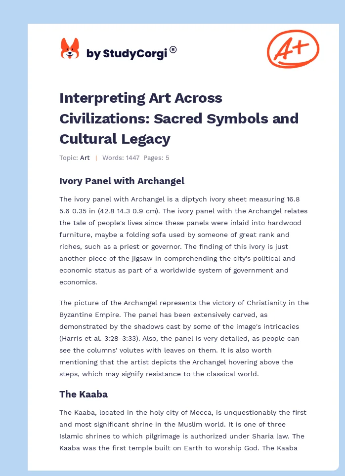 Interpreting Art Across Civilizations: Sacred Symbols and Cultural Legacy. Page 1
