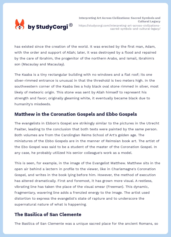 Interpreting Art Across Civilizations: Sacred Symbols and Cultural Legacy. Page 2