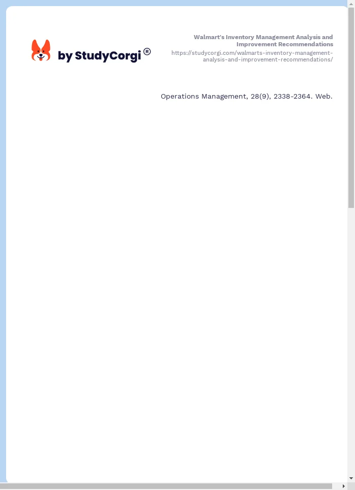 Walmart's Inventory Management Analysis and Improvement Recommendations. Page 2