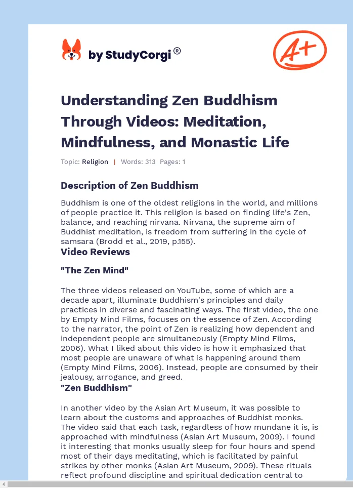 Understanding Zen Buddhism Through Videos: Meditation, Mindfulness, and Monastic Life. Page 1