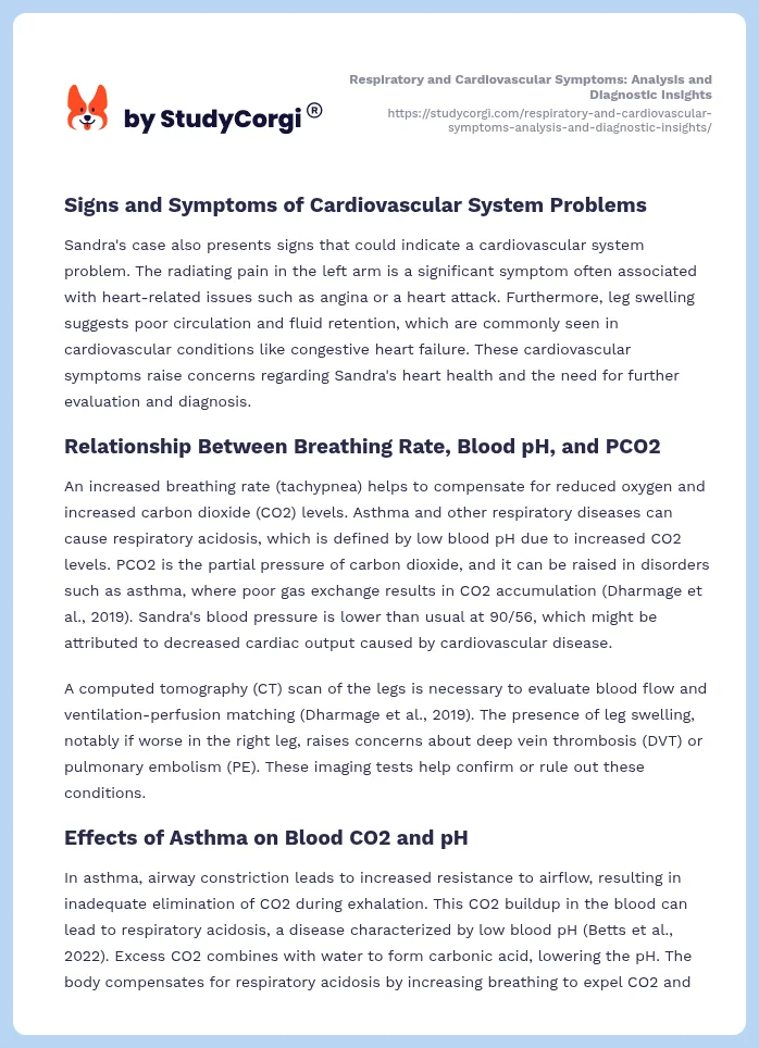Respiratory and Cardiovascular Symptoms: Analysis and Diagnostic Insights. Page 2