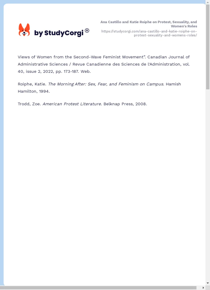 Ana Castillo and Katie Roiphe on Protest, Sexuality, and Women's Roles. Page 2