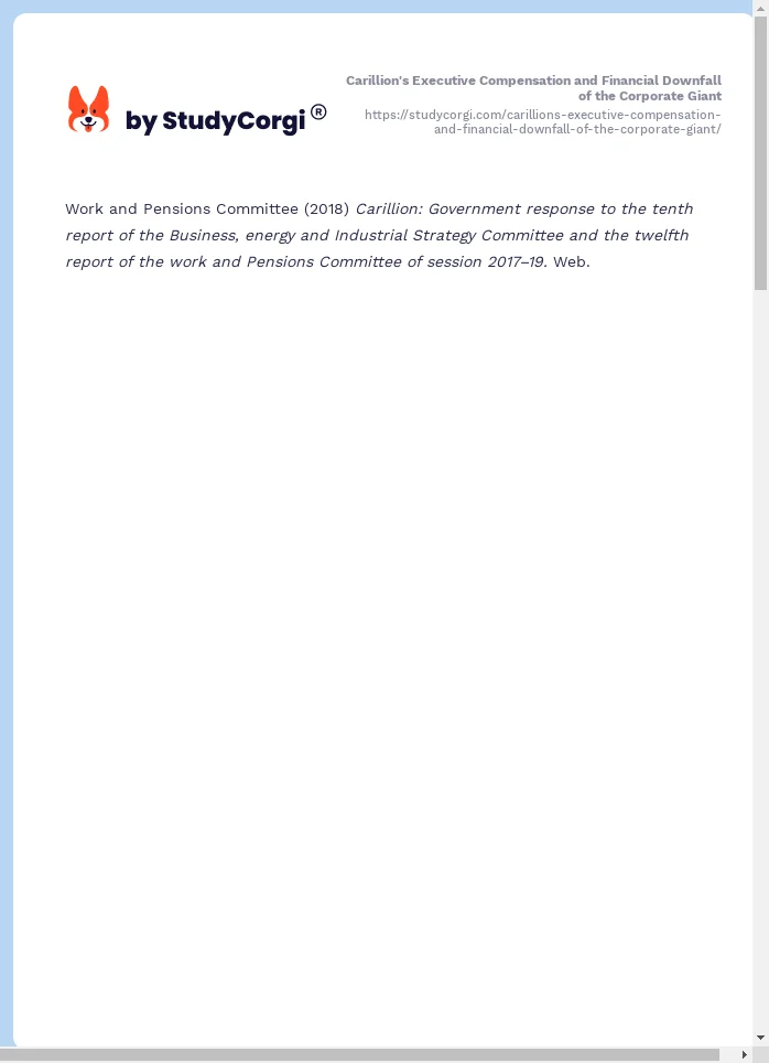 Carillion's Executive Compensation and Financial Downfall of the Corporate Giant. Page 2
