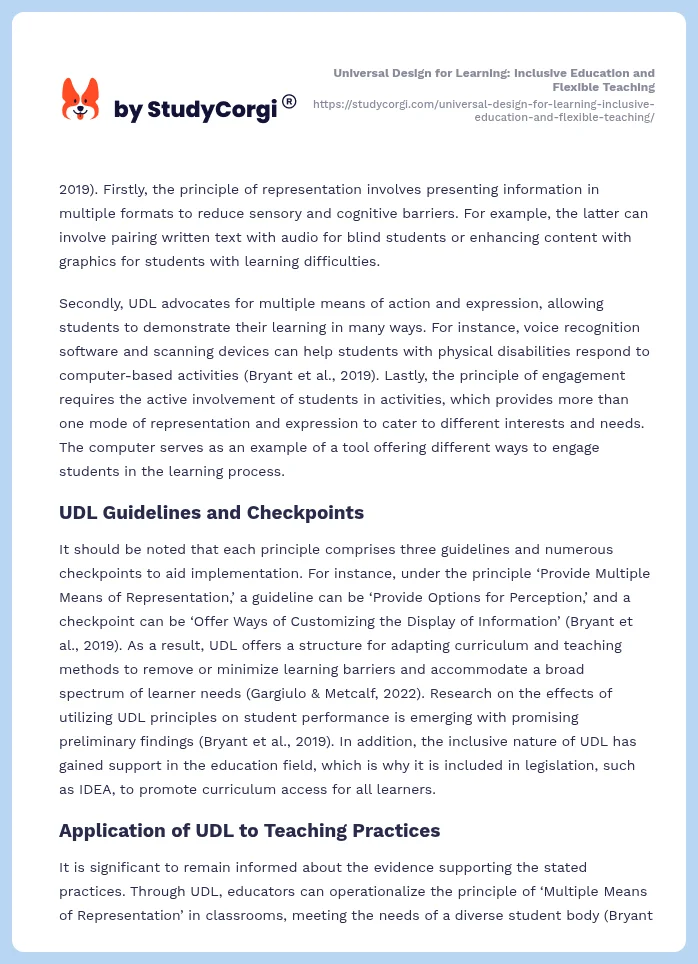 Universal Design for Learning: Inclusive Education and Flexible Teaching. Page 2