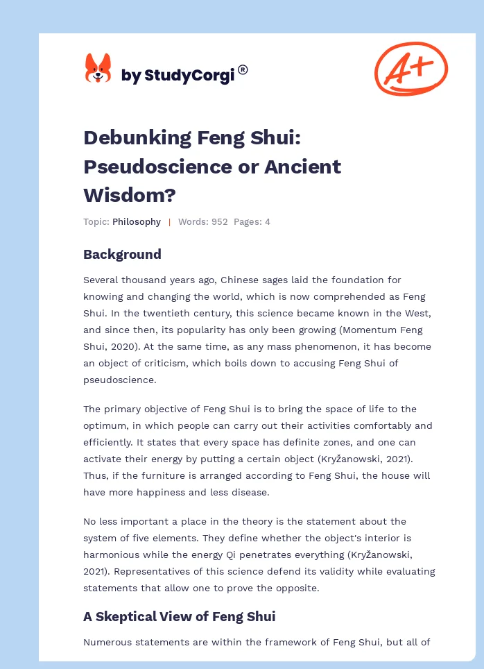 Debunking Feng Shui: Pseudoscience or Ancient Wisdom?. Page 1