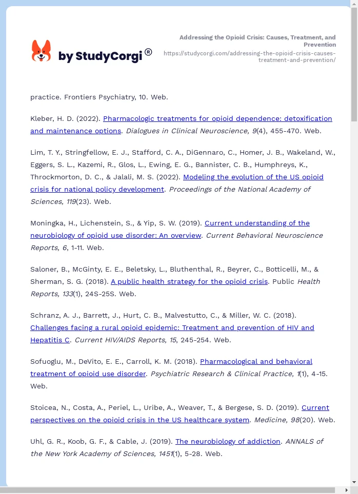 Addressing the Opioid Crisis: Causes, Treatment, and Prevention. Page 2
