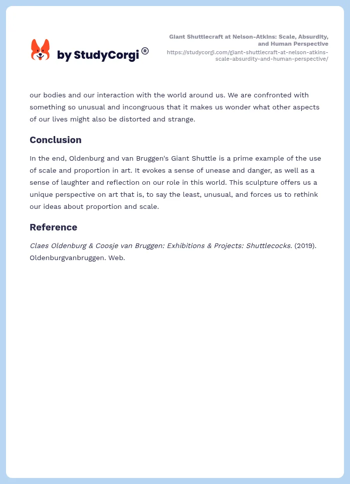 Giant Shuttlecraft at Nelson-Atkins: Scale, Absurdity, and Human Perspective. Page 2