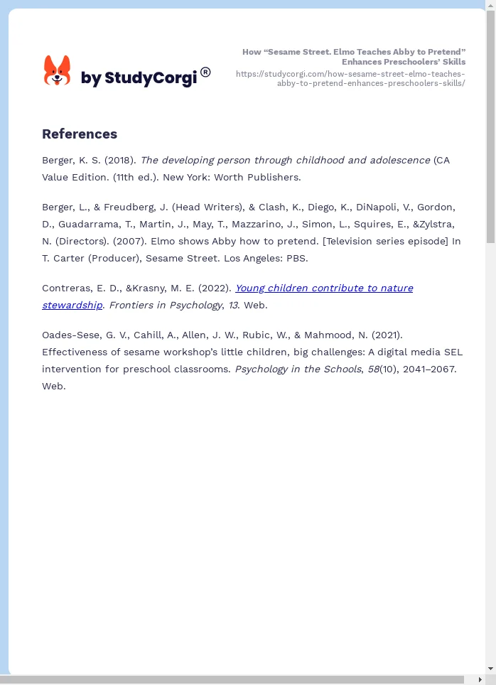 How “Sesame Street. Elmo Teaches Abby to Pretend” Enhances Preschoolers’ Skills. Page 2
