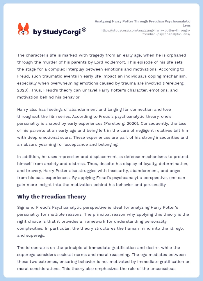 Analyzing Harry Potter Through Freudian Psychoanalytic Lens. Page 2