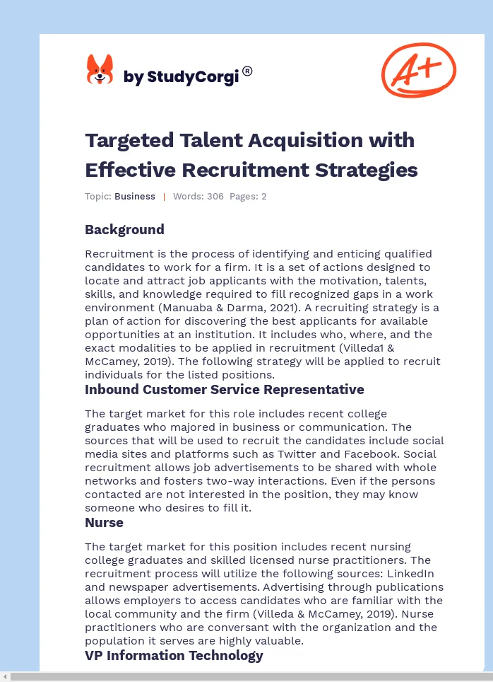Targeted Talent Acquisition with Effective Recruitment Strategies. Page 1