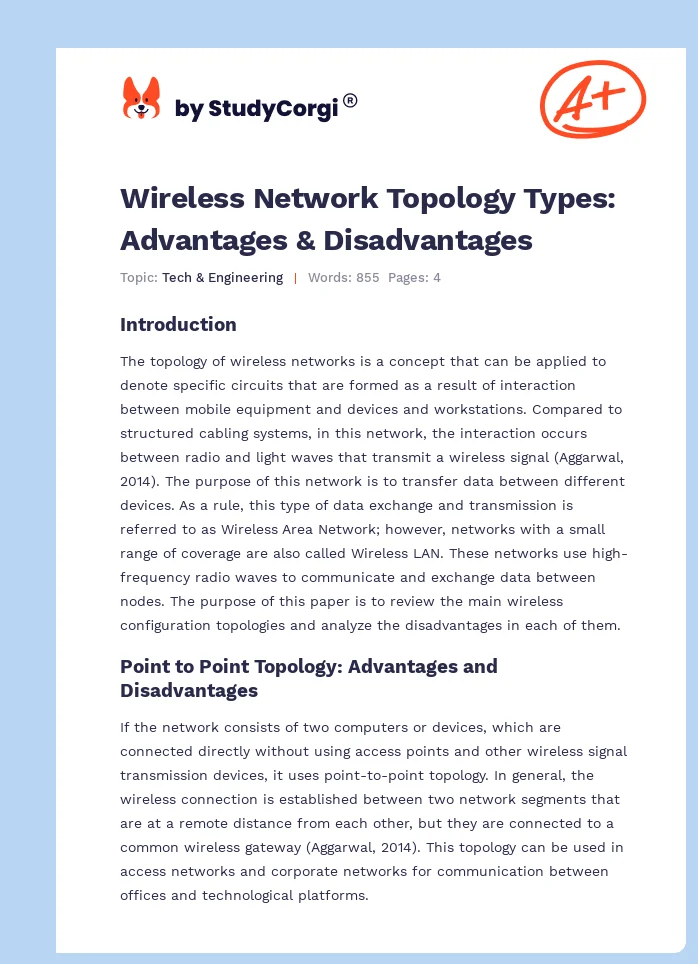 Wireless Network Topology Types: Advantages & Disadvantages. Page 1