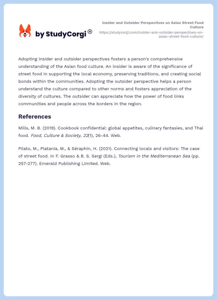 Insider and Outsider Perspectives on Asian Street Food Culture. Page 2