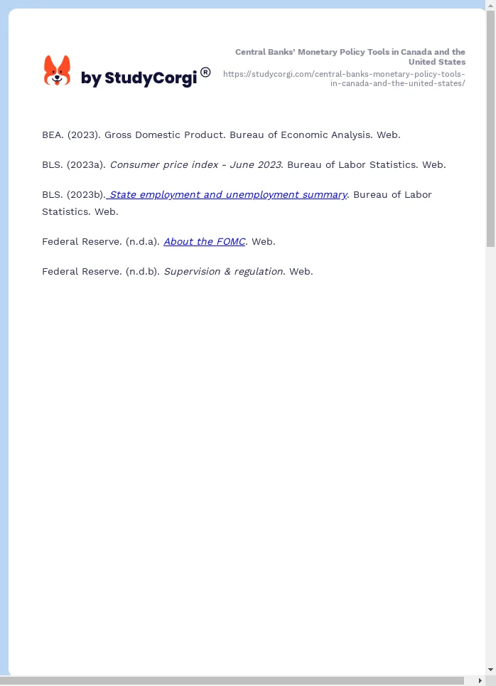 Central Banks’ Monetary Policy Tools in Canada and the United States. Page 2
