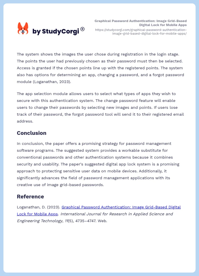 Graphical Password Authentication: Image Grid-Based Digital Lock for Mobile Apps. Page 2