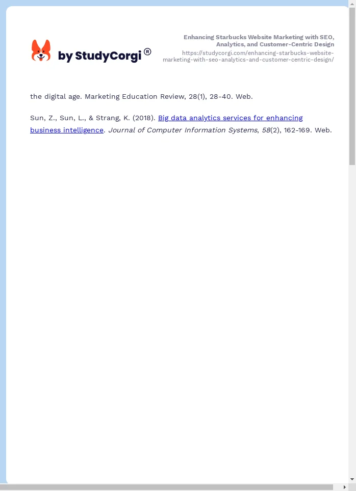 Enhancing Starbucks Website Marketing with SEO, Analytics, and Customer-Centric Design. Page 2