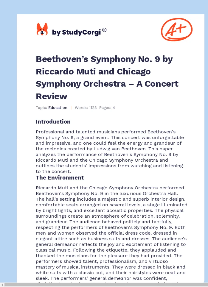 Beethoven’s Symphony No. 9 by Riccardo Muti and Chicago Symphony Orchestra – A Concert Review. Page 1