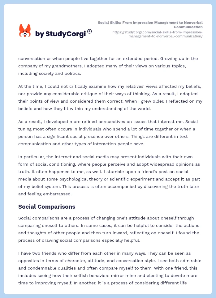 Social Skills: From Impression Management to Nonverbal Communication. Page 2
