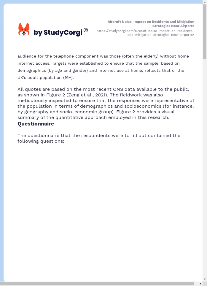 Aircraft Noise: Impact on Residents and Mitigation Strategies Near Airports. Page 2