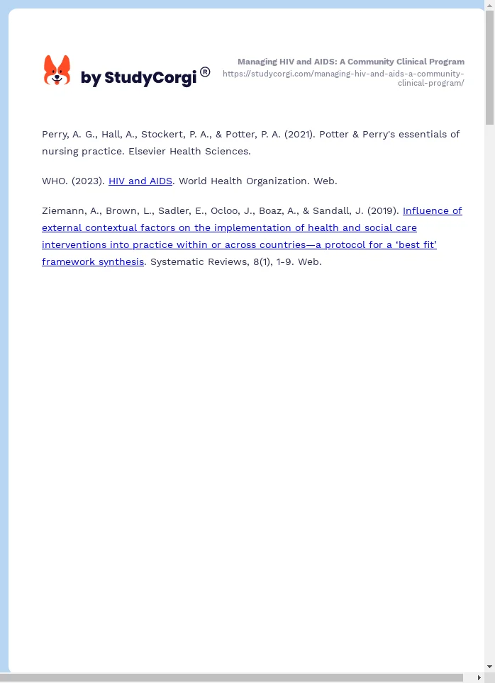 Managing HIV and AIDS: A Community Clinical Program. Page 2