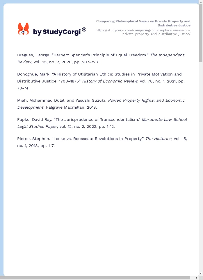 Comparing Philosophical Views on Private Property and Distributive Justice. Page 2