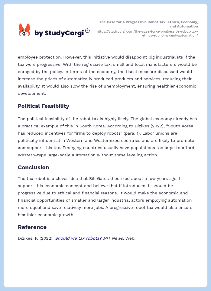 The Case for a Progressive Robot Tax: Ethics, Economy, and Automation. Page 2