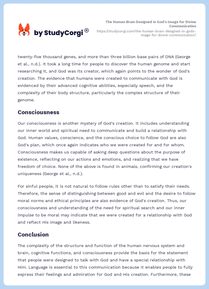 The Human Brain Designed in God’s Image for Divine Communication. Page 2