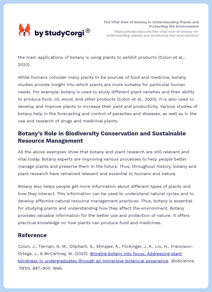 The Vital Role of Botany in Understanding Plants and Protecting the Environment. Page 2