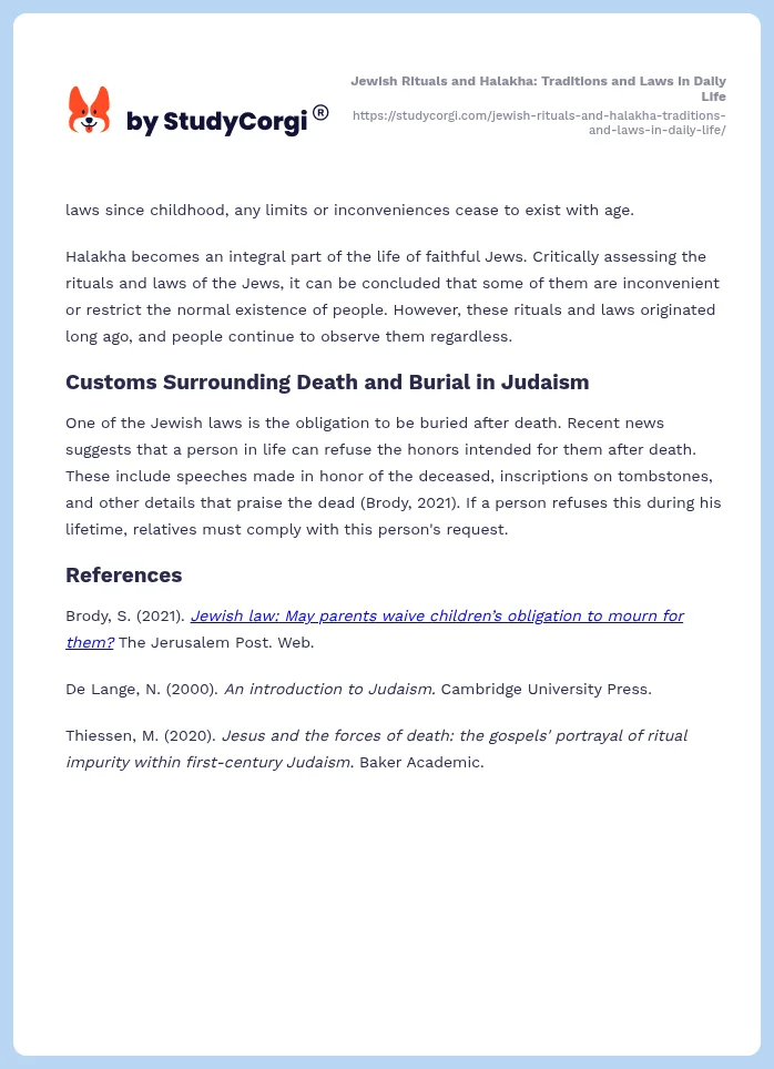 Jewish Rituals and Halakha: Traditions and Laws in Daily Life. Page 2