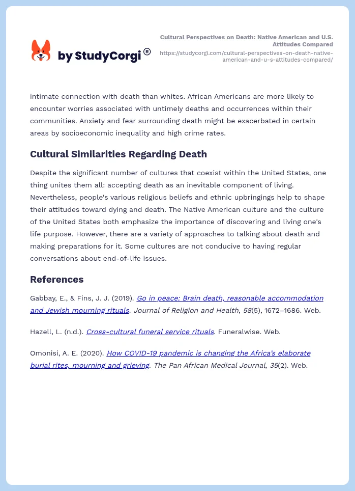 Cultural Perspectives on Death: Native American and U.S. Attitudes Compared. Page 2