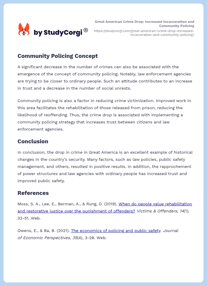 Great American Crime Drop: Increased Incarceration and Community Policing. Page 2